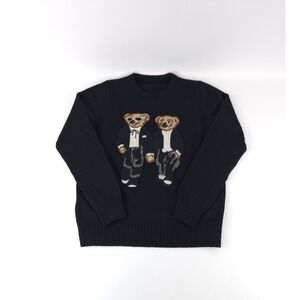 RL Men's The Ralph & Ricky Tuxedo Bear Sweater Size Small IYKYK